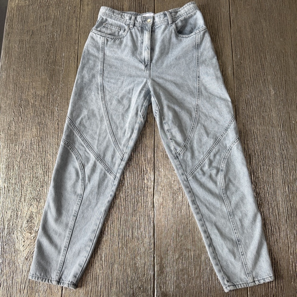 IRO Thenay Carrot-fit Jeans In Blue Grey Size 38 - Medium MSRP $395